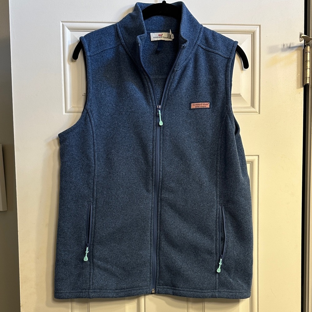 Vineyard Vines Navy Blue Fleece Zip Vest
